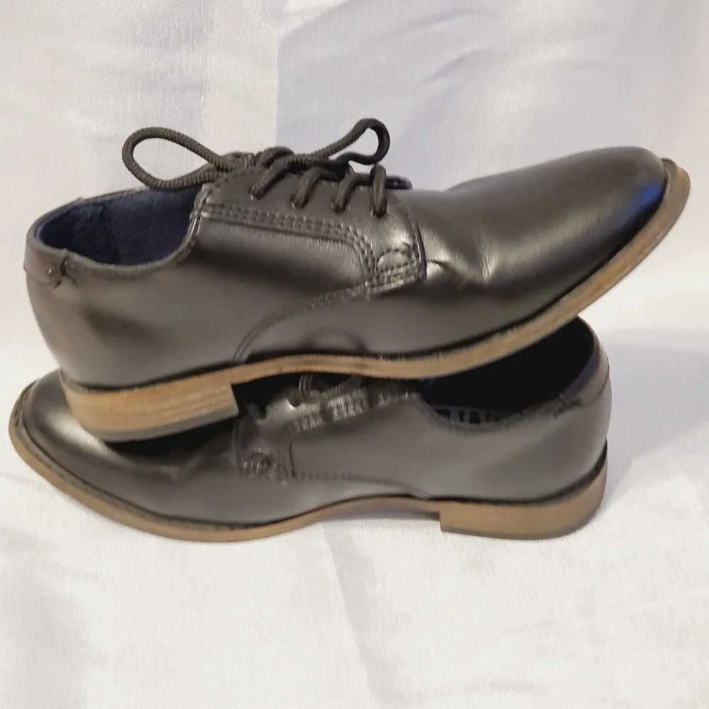 Mix No. 6 Buckley Kids Black Lace Up Dress Shoes Plain Toe Size 13M 8726036